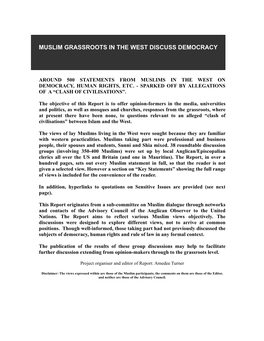 Muslim Grassroots in the West Discuss Democracy