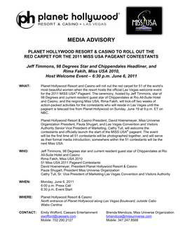 Media Advisory