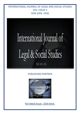 International Journal of Legal & Social Studies ISSN 2394