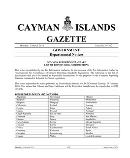 Cayman Islands Gazette