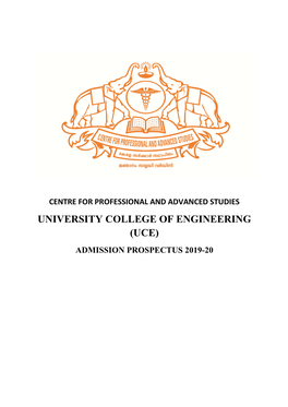 University College of Engineering (Uce) Admission Prospectus 2019-20