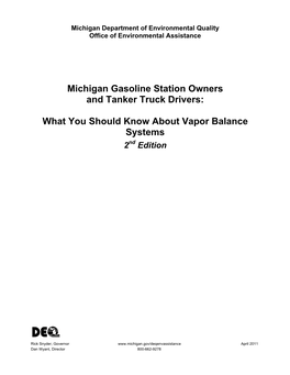 What You Should Know About Vapor Balance Systems 2Nd Edition