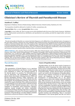 Clinician's Review of Thyroid and Parathyroid Disease