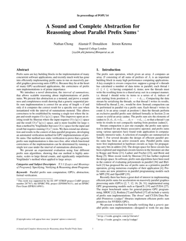 A Sound and Complete Abstraction for Reasoning About Parallel Prefix