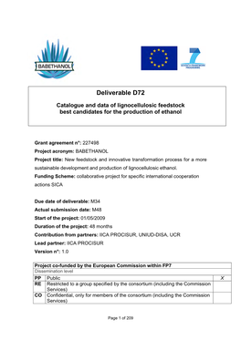 Lignocellulosic Feedstock Catalogue