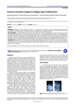 Scoliosis Correction Surgery in Collagen Type VI Dysfunction