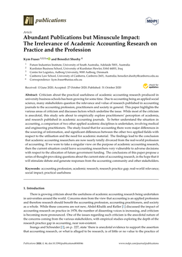 The Irrelevance of Academic Accounting Research on Practice and the Profession