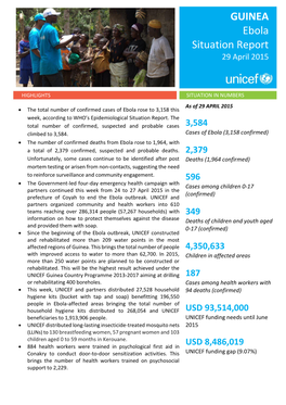 GUINEA Ebola Situation Report