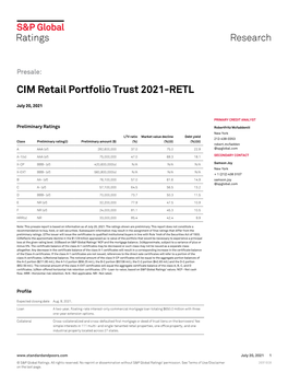 CIM Retail Portfolio Trust 2021-RETL