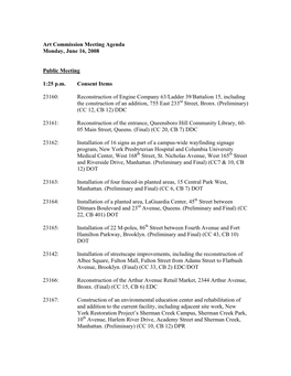 Art Commission Meeting Agenda Monday, June 16, 2008