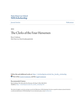 The Clerks of the Four Horsemen, 39 J