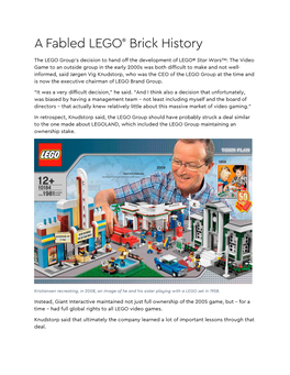 A Fabled LEGO® Brick History