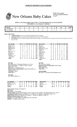 New Orleans Baby Cakes 5-10, 4Th