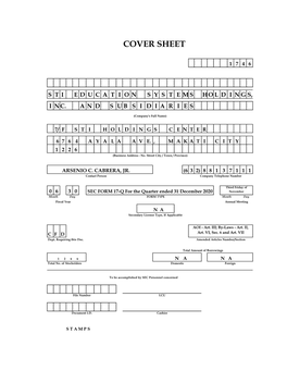 STI Holdings SEC Form 17-Q for the Quarter Ended December 31, 2020