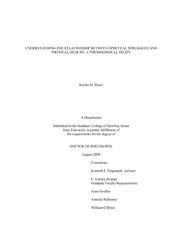 Understanding the Relationship Between Spiritual Struggles and Physical Health: a Physiological Study