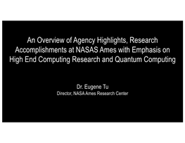 Director, NASA Ames Research Center