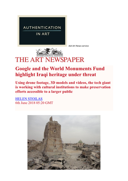 Google and the World Monuments Fund Highlight Iraqi Heritage Under