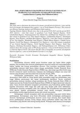 Analisis Klassen Typology Dan Williamson Index)