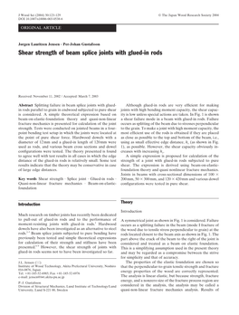 Shear Strength of Beam Splice Joints with Glued-In Rods