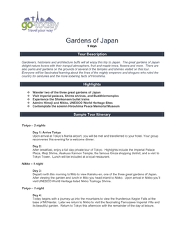 Gardens of Japan 9 Days