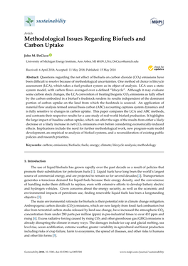 Methodological Issues Regarding Biofuels and Carbon Uptake