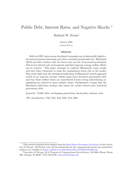 Public Debt, Interest Rates, and Negative Shocks ∗