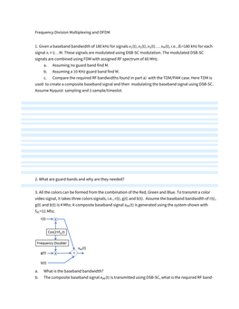 Frequency Division Multiplexing and OFDM 1. Given a Baseband