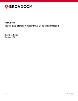 HBA 93Xx 12Gb/S SAS Storage Adapter Drive Compatibility Report