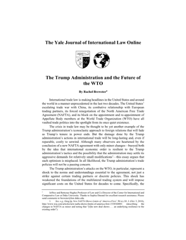 The Yale Journal of International Law Online the Trump Administration