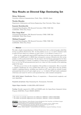 New Results on Directed Edge Dominating Set