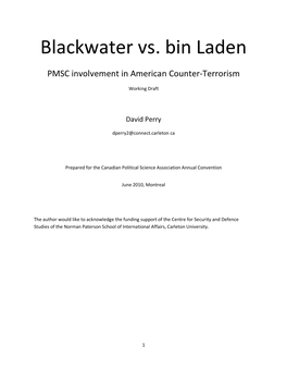 Blackwater Vs. Bin Laden