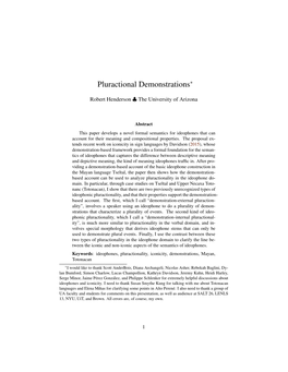 Pluractional Demonstrations∗