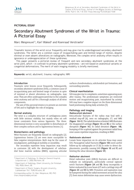 Secondary Abutment Syndromes of the Wrist in Trauma: a Pictorial Essay