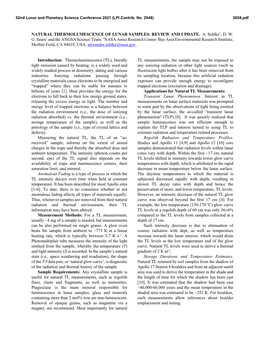 Natural Thermoluminescence of Lunar Samples