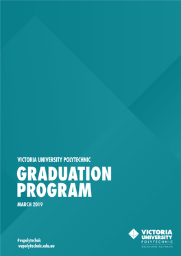 Victoria University Polytechnic Graduation Program March 2019