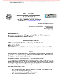 Cpia Teramo - C.F