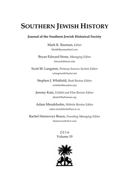 Southern Jewish History