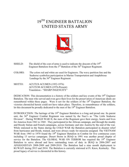 19 Engineer Battalion United States Army