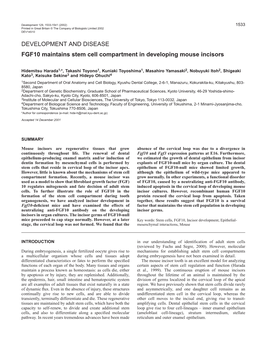 FGF10 for Stem Cells 1535