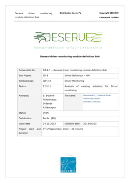 General Driver Monitoring Module Definition Soa