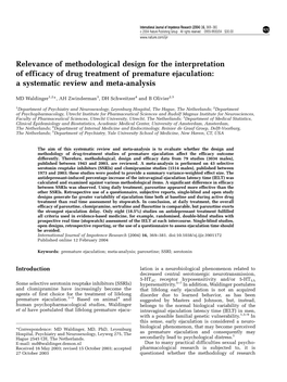 Relevance of Methodological Design for the Interpretation of Efficacy of Drug Treatment of Premature Ejaculation: a Systematic Review and Meta-Analysis