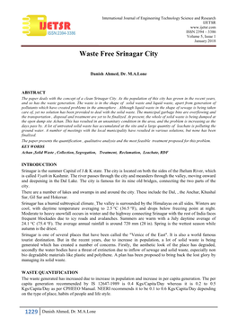 Waste Free Srinagar City