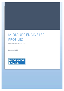 MIDLANDS ENGINE LEP PROFILES Greater Lincolnshire LEP