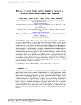 Diurnal Cycles in Arctic Surface Radiative Fluxes in a Blended Satellite-Climate Reanalysis Data Set