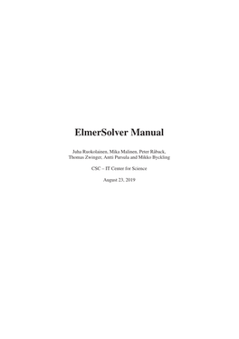 Elmersolver Manual