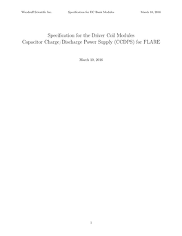 Specification for the Driver Coil Modules Capacitor