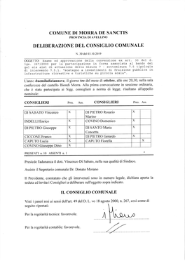 Comune Di Morra De Sanctis Deliberazione Del Consiglio