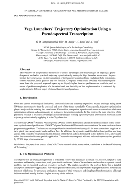 Vega Launchers' Trajectory Optimization Using A