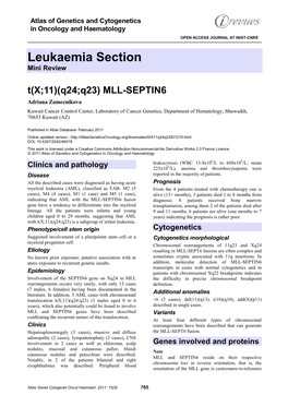 Leukaemia Section