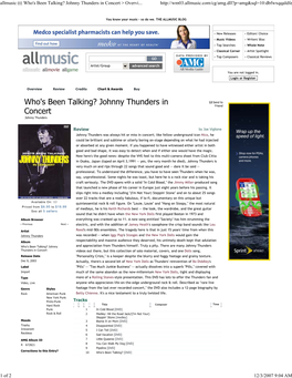 Allmusic ((( Who's Been Talking? Johnny Thunders in Concert >